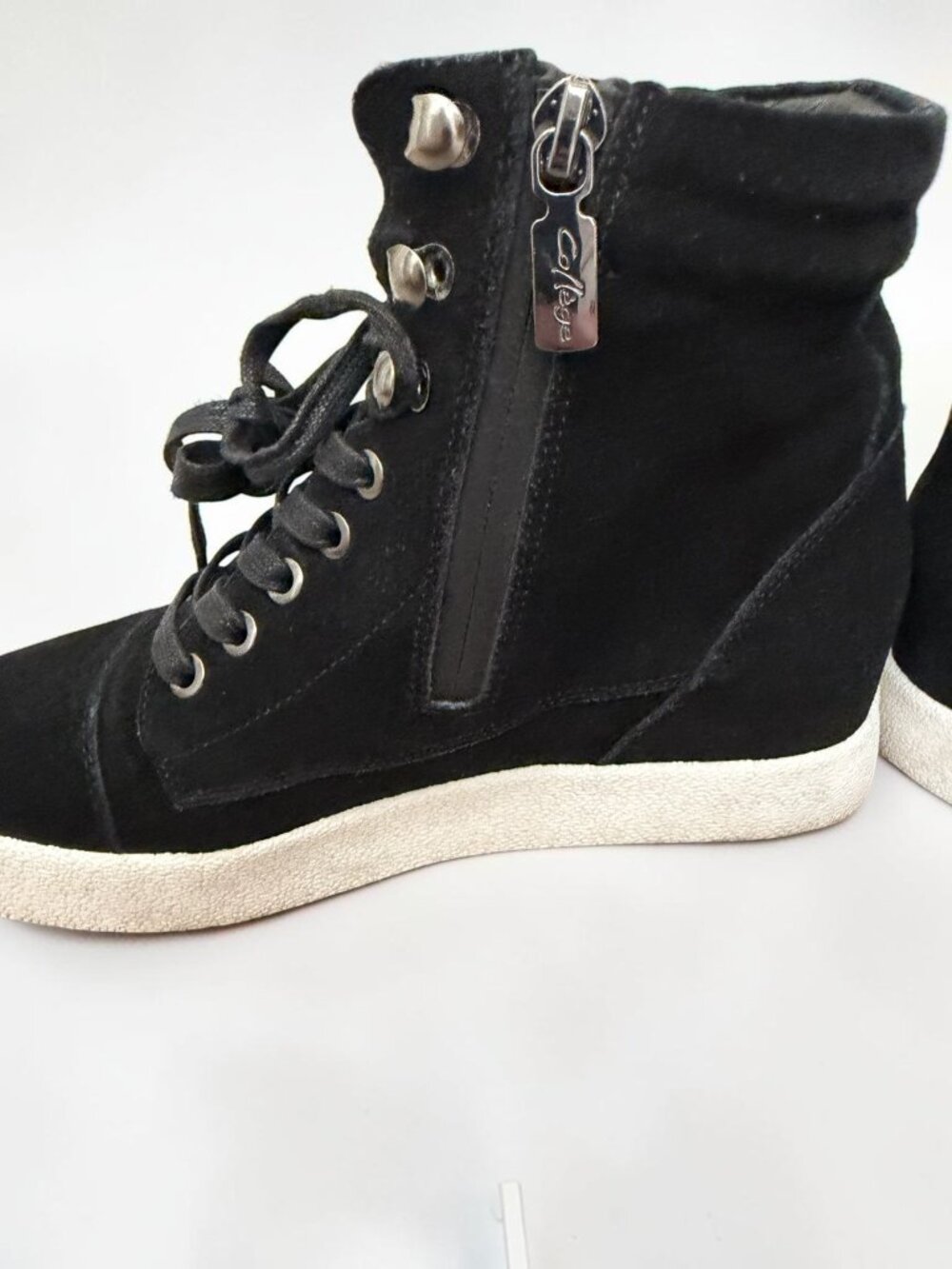 🖤 Aqua College Harley Waterproof Suede High Top Sneakers | Size 7.5 - Picture 8 of 15